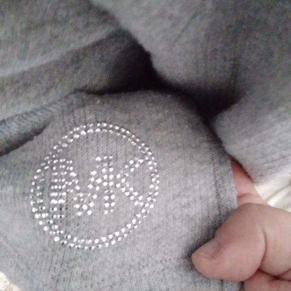 Michael Kors Grey Waffle Knit Thermal Top - Picture 3 of 5